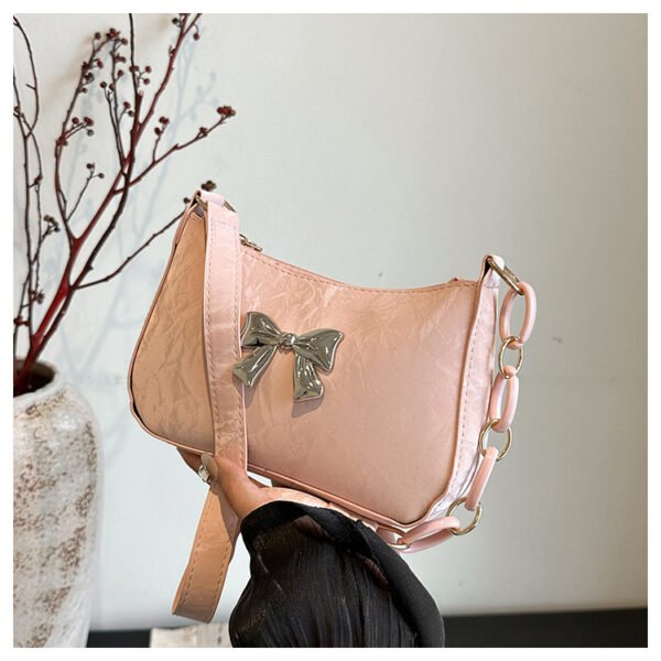 Bowknot Portable Chain One Shoulder New Trendy Korean Underarm Messenger Bag - Image 9