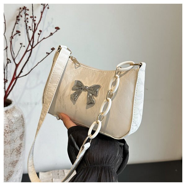 Bowknot Portable Chain One Shoulder New Trendy Korean Underarm Messenger Bag - Image 3
