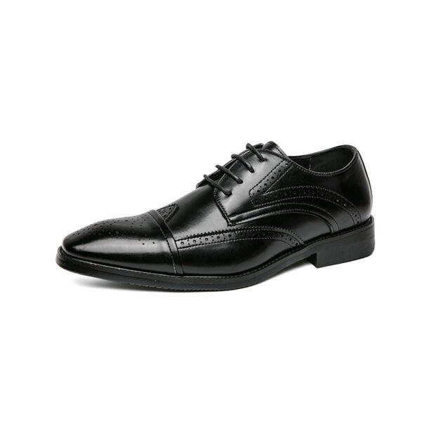 Four Seasons Fashion British Style Low-top Leather Shoes Plus Size Lace Up - Image 3